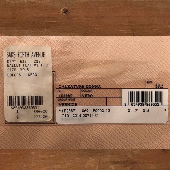 TRD Prada Black Patent Leather Bow Ballet Flats - Picture 8 of 8